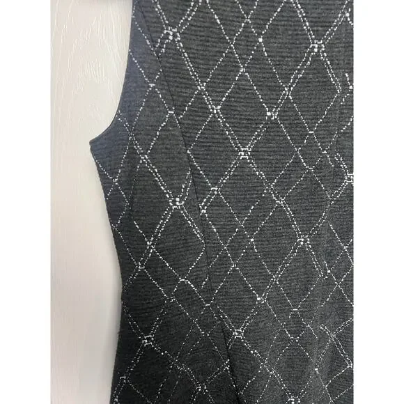 Lands' End Women's Windowpane Plaid Textured Stretch Sheath Dress Size 12 Petite - Picture 10 of 11